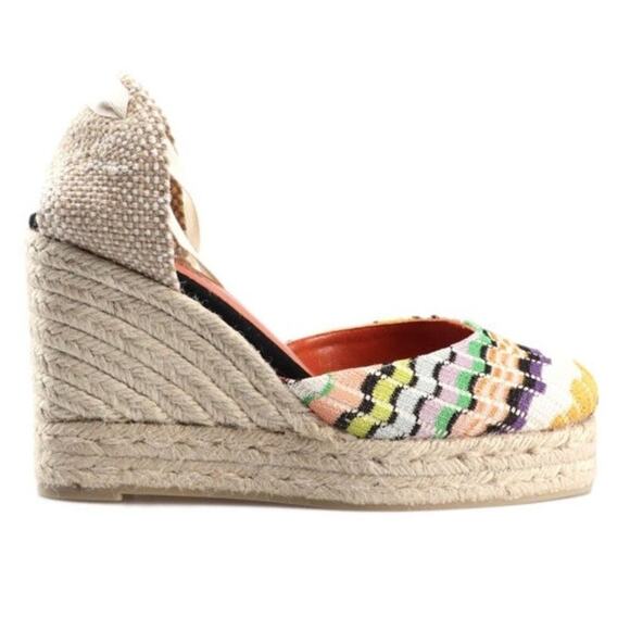 Missoni x CASTANER Carina chevron wedge espadrilles Size 6 Multicolor - Picture 2 of 13